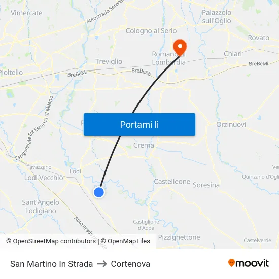San Martino In Strada to Cortenova map