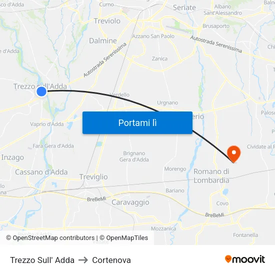 Trezzo Sull' Adda to Cortenova map