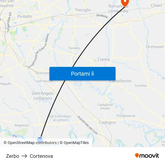 Zerbo to Cortenova map