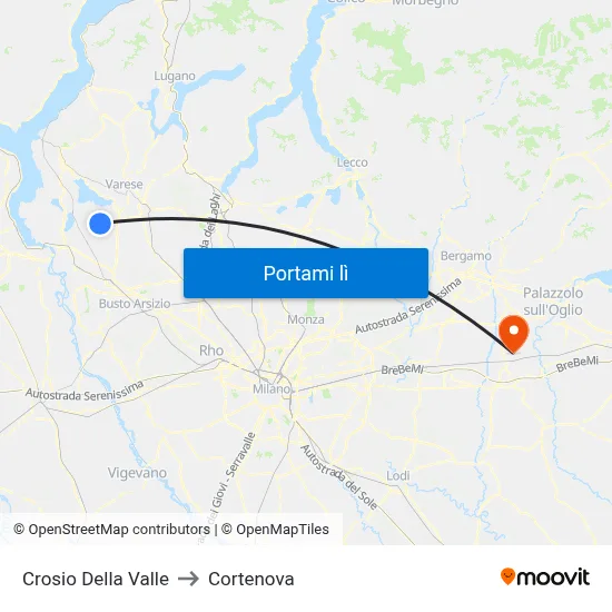 Crosio Della Valle to Cortenova map