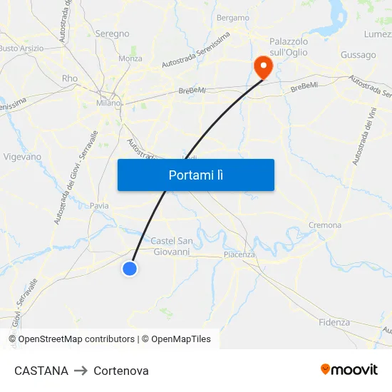 CASTANA to Cortenova map