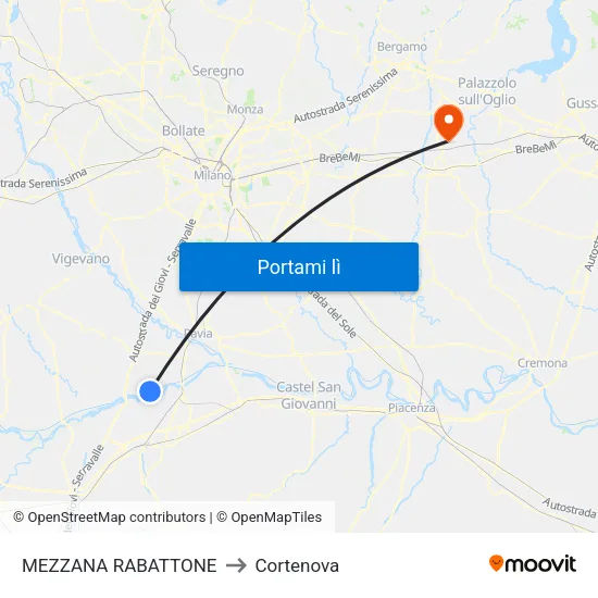 MEZZANA RABATTONE to Cortenova map