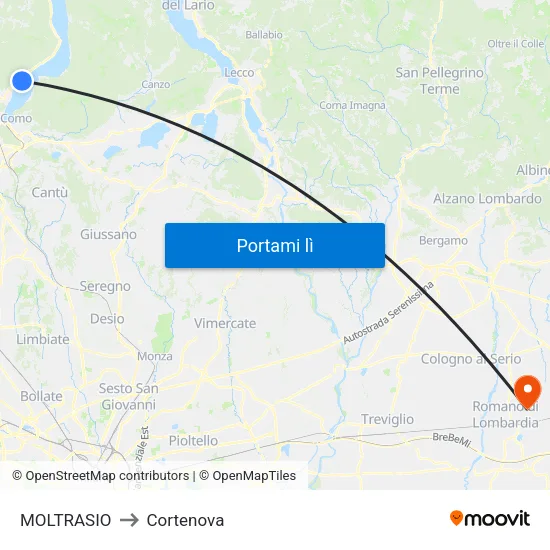 MOLTRASIO to Cortenova map