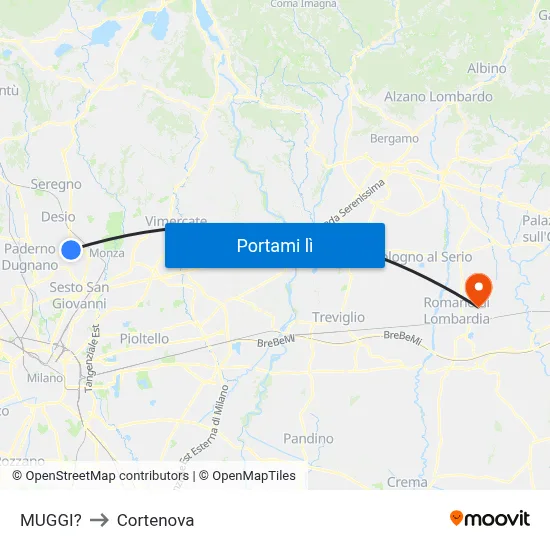 MUGGI? to Cortenova map
