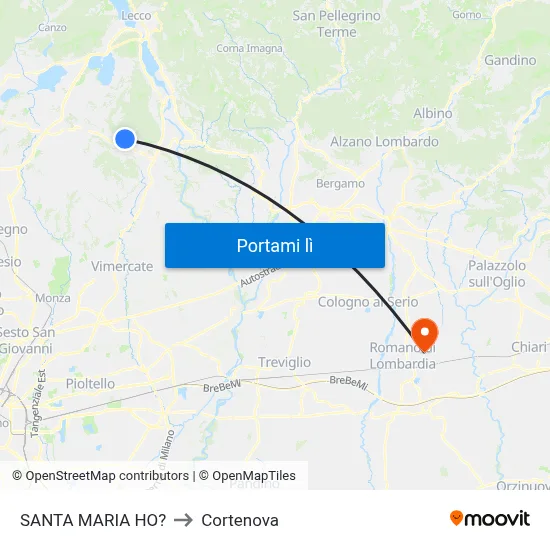 SANTA MARIA HO? to Cortenova map