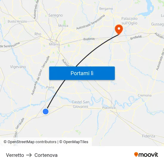 Verretto to Cortenova map