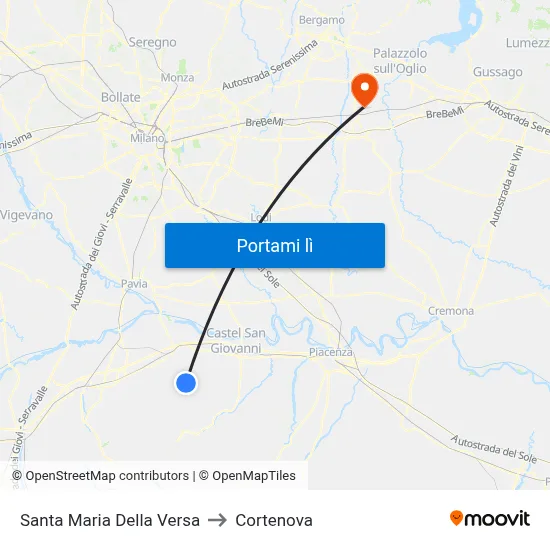 Santa Maria Della Versa to Cortenova map