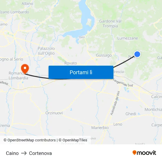 Caino to Cortenova map