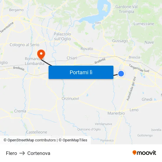 Flero to Cortenova map