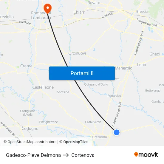 Gadesco-Pieve Delmona to Cortenova map