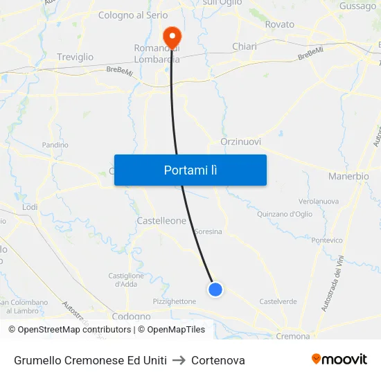 Grumello Cremonese Ed Uniti to Cortenova map