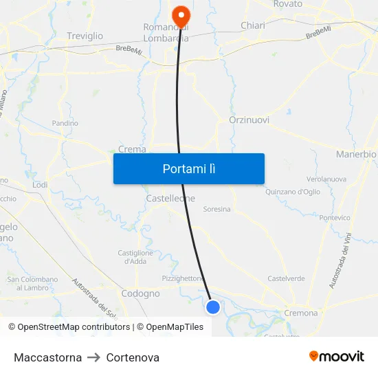 Maccastorna to Cortenova map