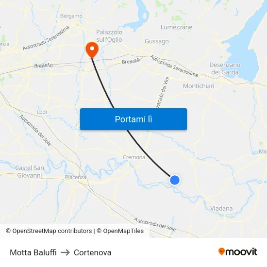 Motta Baluffi to Cortenova map