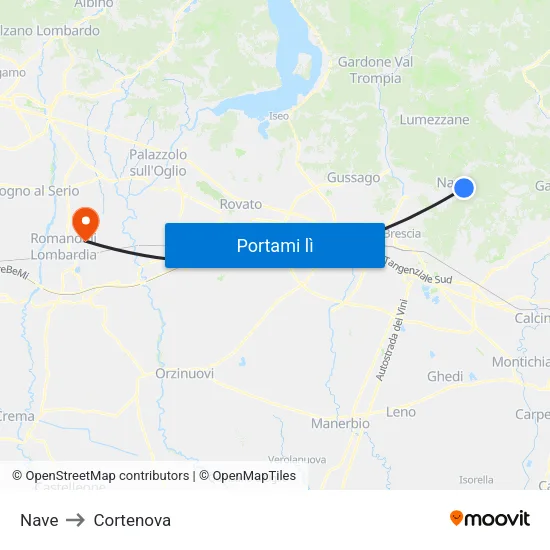 Nave to Cortenova map