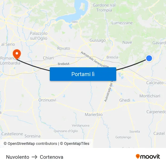 Nuvolento to Cortenova map