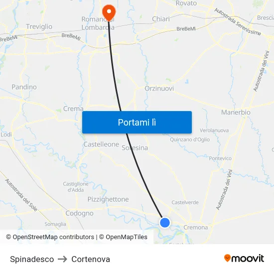 Spinadesco to Cortenova map