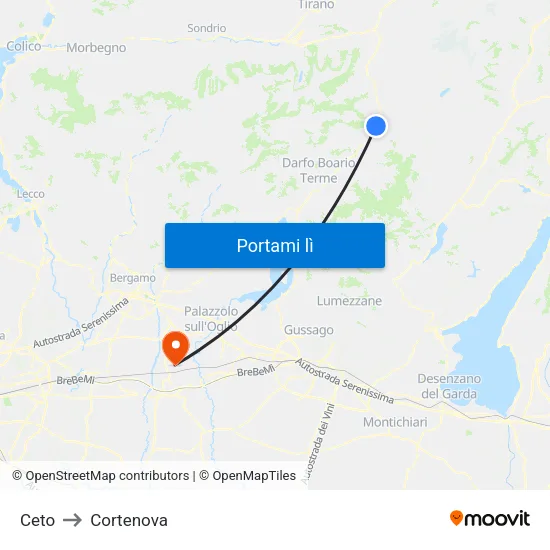 Ceto to Cortenova map