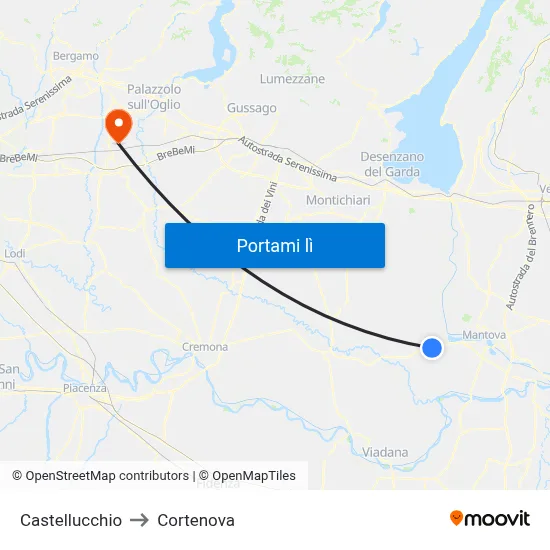 Castellucchio to Cortenova map