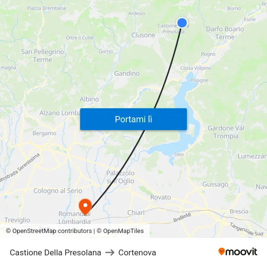 Castione Della Presolana to Cortenova map