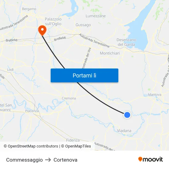Commessaggio to Cortenova map