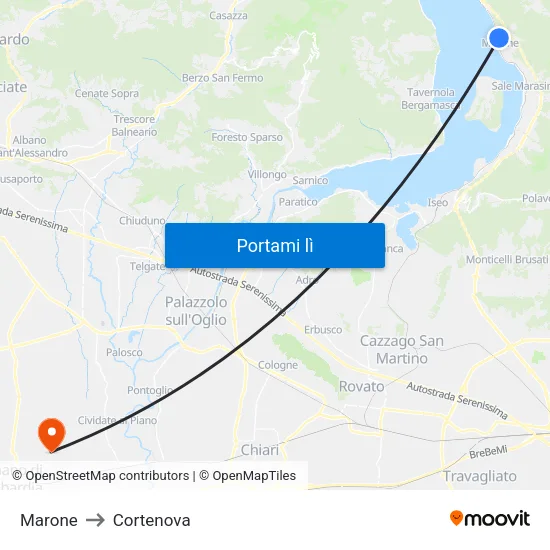 Marone to Cortenova map