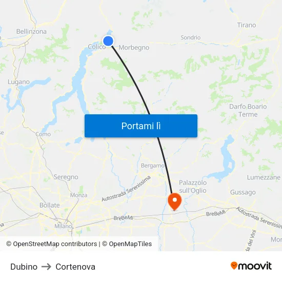 Dubino to Cortenova map
