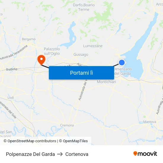 Polpenazze Del Garda to Cortenova map