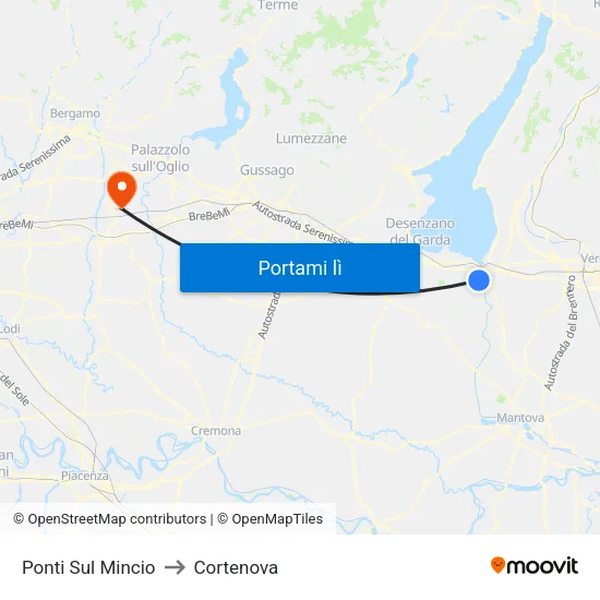 Ponti Sul Mincio to Cortenova map