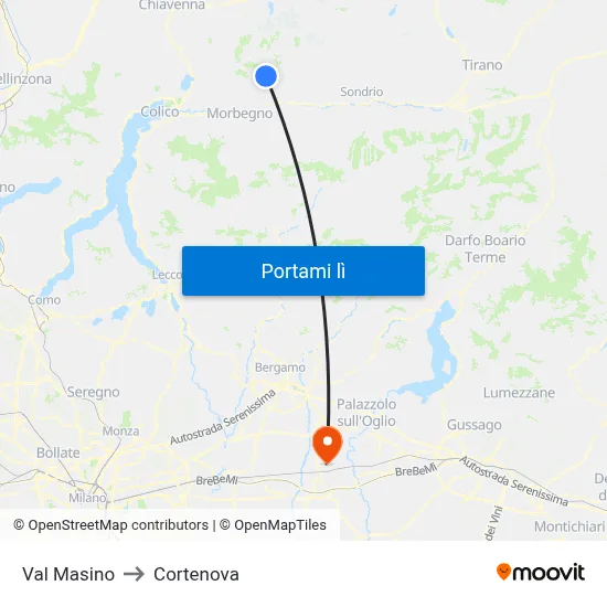 Val Masino to Cortenova map