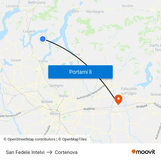 San Fedele Intelvi to Cortenova map