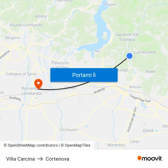 Villa Carcina to Cortenova map