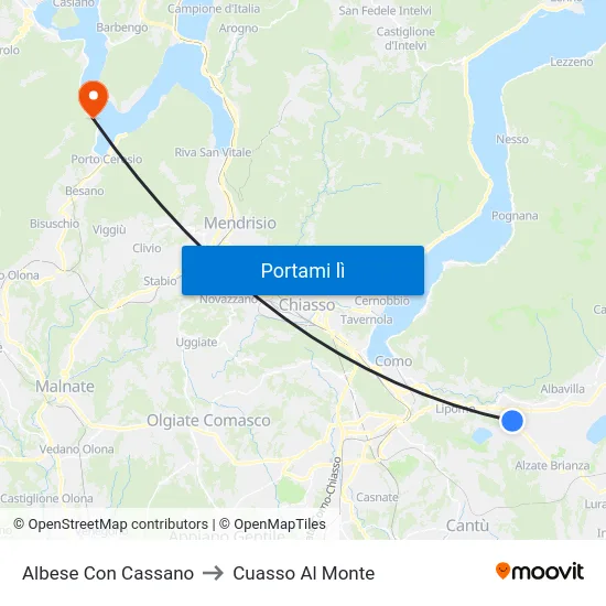 Albese Con Cassano to Cuasso Al Monte map