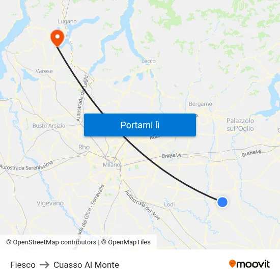 Fiesco to Cuasso Al Monte map