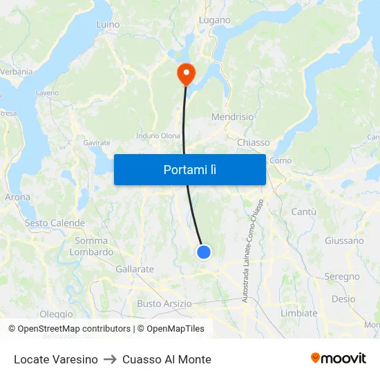 Locate Varesino to Cuasso Al Monte map