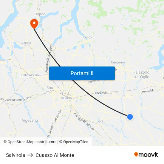 Salvirola to Cuasso Al Monte map