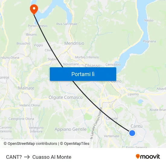 CANT? to Cuasso Al Monte map