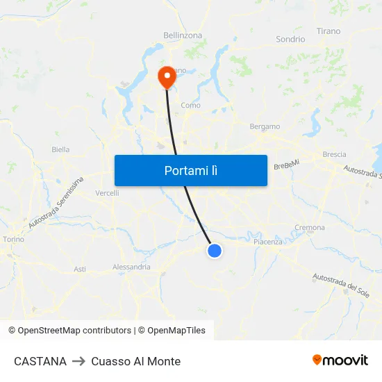 CASTANA to Cuasso Al Monte map