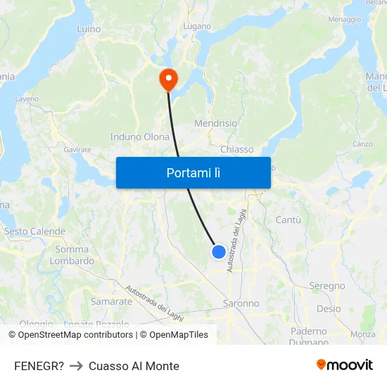 FENEGR? to Cuasso Al Monte map