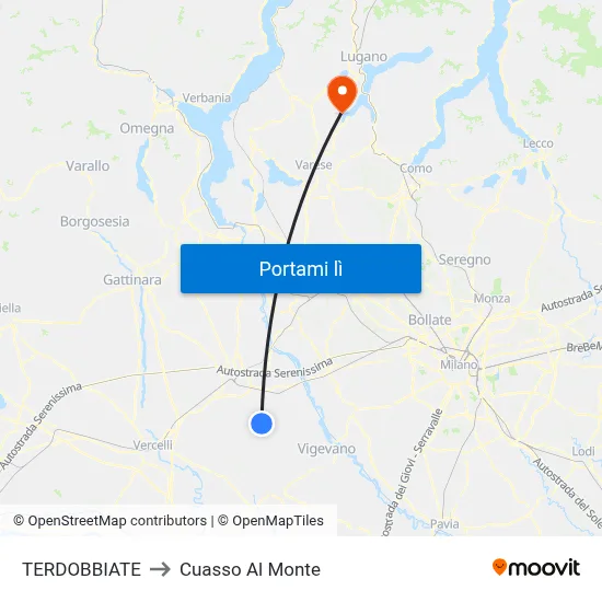 TERDOBBIATE to Cuasso Al Monte map