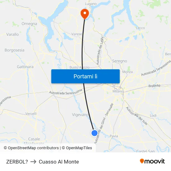 ZERBOL? to Cuasso Al Monte map