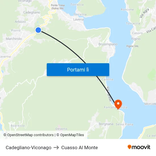 Cadegliano-Viconago to Cuasso Al Monte map