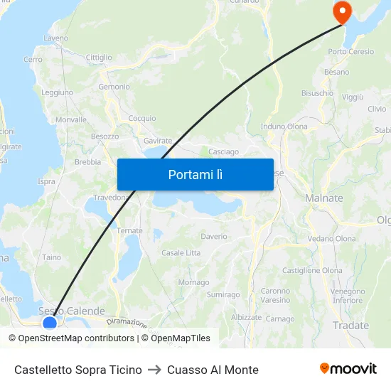Castelletto Sopra Ticino to Cuasso Al Monte map