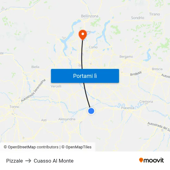Pizzale to Cuasso Al Monte map