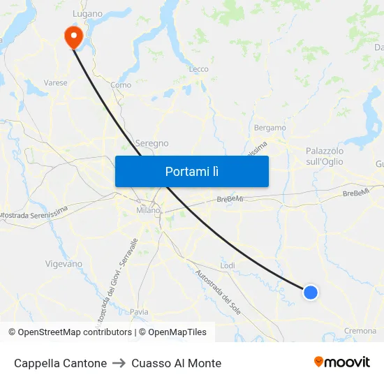 Cappella Cantone to Cuasso Al Monte map
