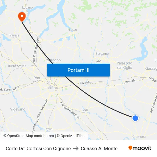 Corte De' Cortesi Con Cignone to Cuasso Al Monte map