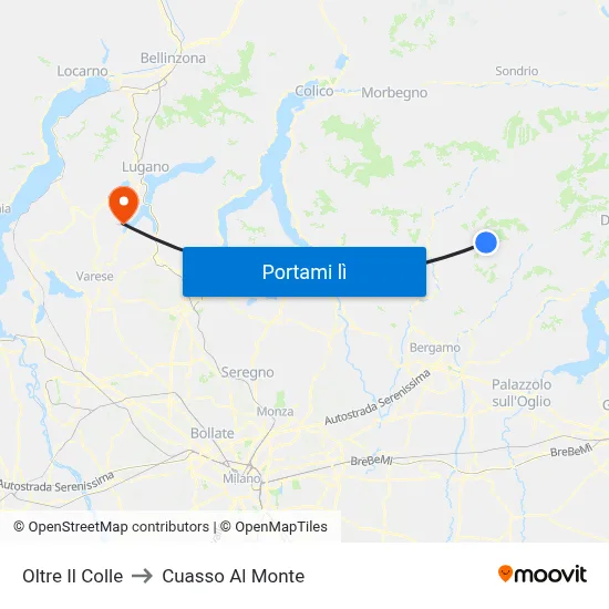 Oltre Il Colle to Cuasso Al Monte map