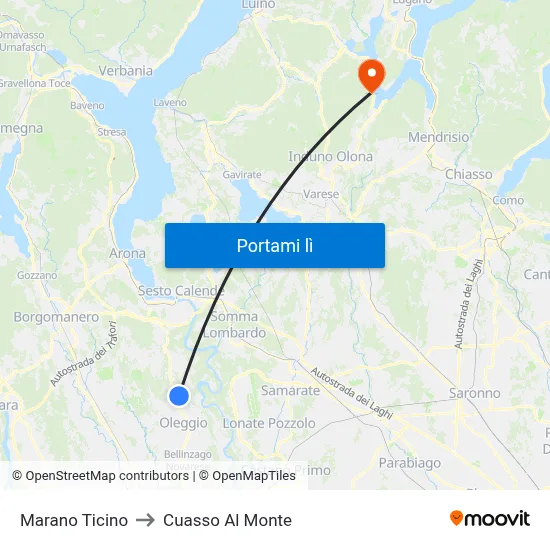 Marano Ticino to Cuasso Al Monte map