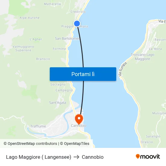 Lago Maggiore ( Langensee) to Cannobio map