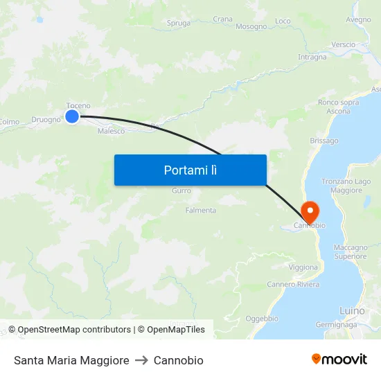 Santa Maria Maggiore to Cannobio map