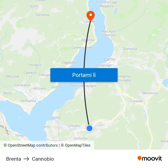 Brenta to Cannobio map